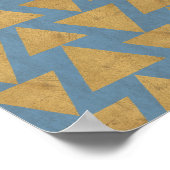 Outdoor Geo Step | Gold & Blue Muster Poster (Ecke)