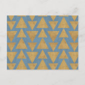 Outdoor Geo Step | Gold & Blue Muster Postkarte (Vorderseite)