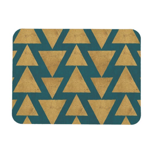 Outdoor Geo Step Gold & Dark | Teal Pattern Magnet (Horizontal)