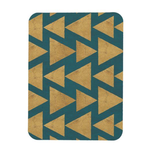 Outdoor Geo Step Gold & Dark | Teal Pattern Magnet (Vertikal)
