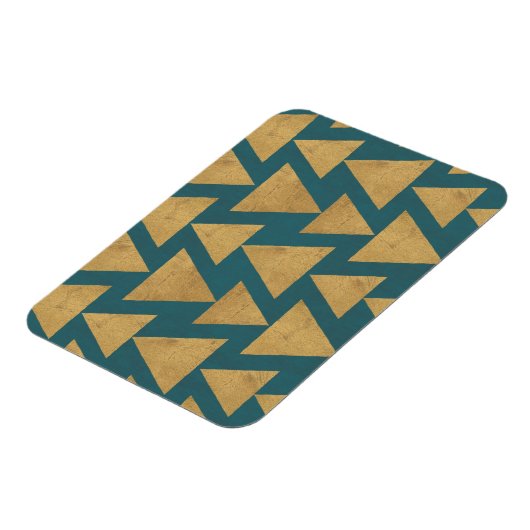 Outdoor Geo Step Gold & Dark | Teal Pattern Magnet (Linke Seite)