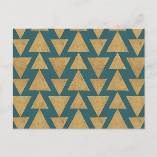 Outdoor Geo Step Gold & Dark | Teal Pattern Postkarte (Vorderseite)