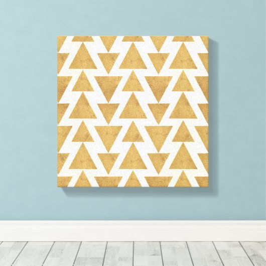 Outdoor Geo Step Gold Geometric Pattern Leinwanddruck (Insitu (Holzboden))