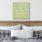 Outdoor Geo Step Gold & Teal Pattern Leinwanddruck (Insitu (Schlafzimmer))
