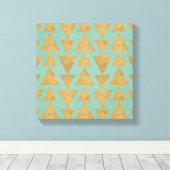 Outdoor Geo Step Gold & Teal Pattern Leinwanddruck (Insitu (Holzboden))