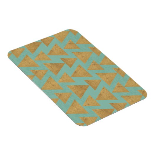 Outdoor Geo Step Gold & Teal Pattern Magnet (Rechte Seite)