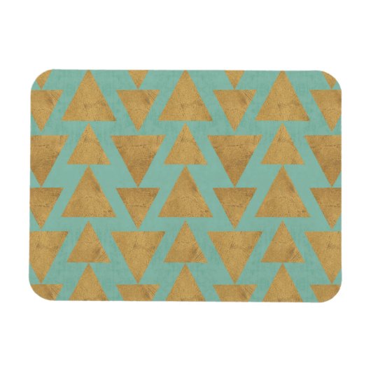 Outdoor Geo Step Gold & Teal Pattern Magnet (Horizontal)