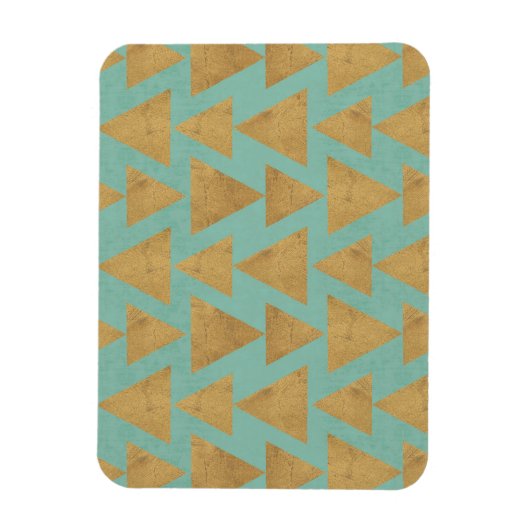 Outdoor Geo Step Gold & Teal Pattern Magnet (Vertikal)