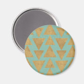 Outdoor Geo Step Gold & Teal Pattern Magnet (Vorderseite/Rückseite)