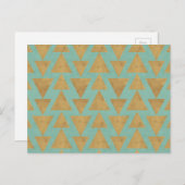 Outdoor Geo Step Gold & Teal Pattern Postkarte (Vorne/Hinten)