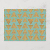 Outdoor Geo Step Gold & Teal Pattern Postkarte (Vorderseite)