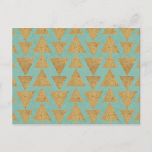 Outdoor Geo Step Gold & Teal Pattern Postkarte (Vorderseite)
