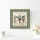 Outdoor Geo VII | Explore Quadratische Wanduhr (Zuhause)