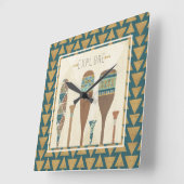 Outdoor Geo VII | Explore Quadratische Wanduhr (Winkel)