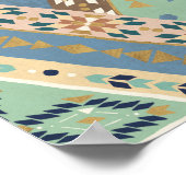 Outdoor Geo X | Blaues indisches Muster Poster (Ecke)