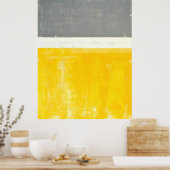 "Outdoor" Graues und Gelbes Abstraktes Kunstposter Poster (Küche)