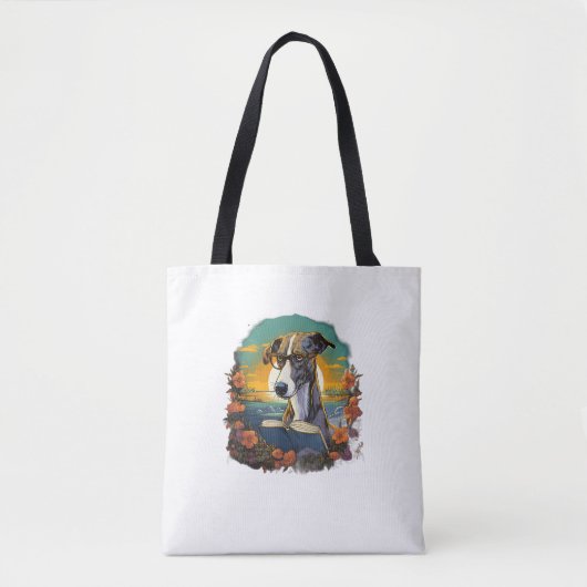 Outdoor Greyhound Dog Reading Book Tasche (Vorderseite)