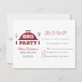 Outdoor GRILLEN Baby Shower RSVP Card