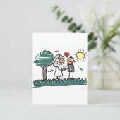 Outdoor Hochzeit Outside Nature Green Wedding Postkarte (Stehend Vorderseite)