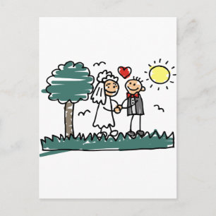 Outdoor Hochzeit Outside Nature Green Wedding Postkarte