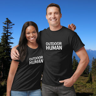 Outdoor Human Fette Blockschrift-Typografie T-Shirt