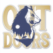 Outdoor Kodiak Bear Wolf Forest Wildlife Aufkleber (Vorderseite)