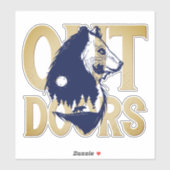 Outdoor Kodiak Bear Wolf Forest Wildlife Aufkleber (Blatt)