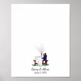 Outdoor Liebe Wedding Couple Fingerprint Guest Boo Poster