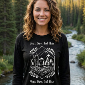 Outdoor Line Art Bergabenteuer Ihr Text Tri-Blend Shirt