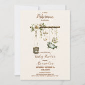 Outdoor Little Fisherman Fishing Baby Shower Einladung (Vorderseite)