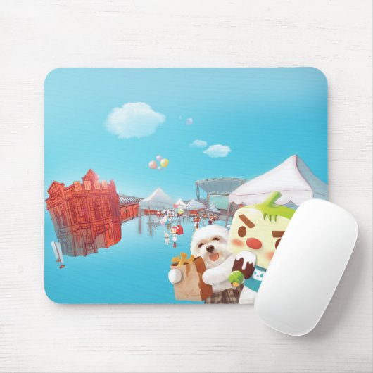 Outdoor Market Fun Mousepad (Mit Mouse)