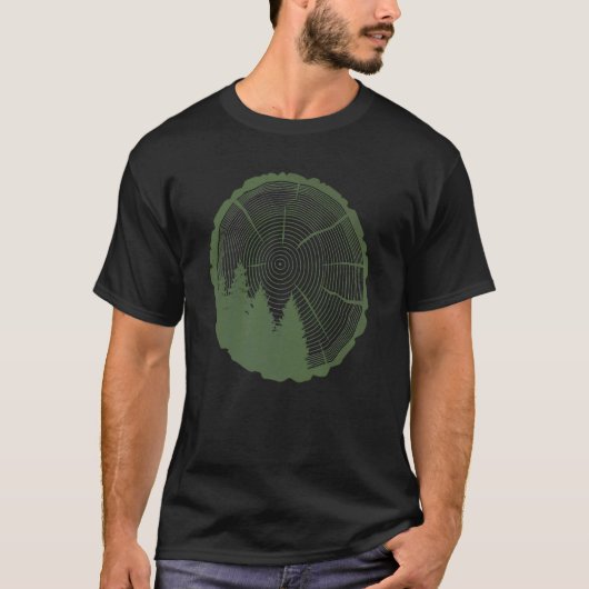 Outdoor Mode Style Dunkelgrüner Gorpcore T-Shirt (Vorderseite)
