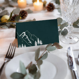 Outdoor Mountain Pine Tree Hochzeitsleder Platzkarte