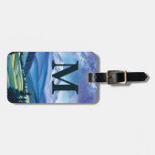 Outdoor-Mountain-Trek-Stil Chic Monogram Teal Gepäckanhänger (Vorderseite horizontal)