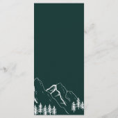 Outdoor Mountains Pine Tree Hochzeit Menükarte (Rückseite)