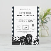 Outdoor Movie Night Invitation Einladung (Stehend Vorderseite)