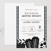 Outdoor Movie Night Invitation Einladung (Vorne/Hinten)