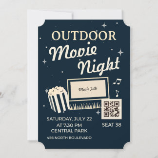Outdoor Movie Night Ticket Invite Einladung