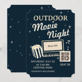 Outdoor Movie Night Ticket Invite Einladung (Vorne/Hinten)