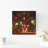 Outdoor Nativität Quadratische Wanduhr (Zuhause)