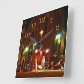 Outdoor Nativität Quadratische Wanduhr (Winkel)
