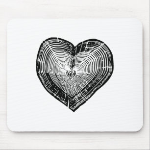 Outdoor Nature Lover Tree Ring Herz Erde Tag Mousepad