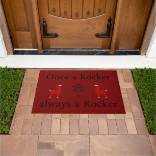 Outdoor "Once a Rocker" Türmatte rot