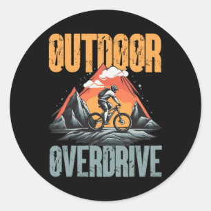 Outdoor Overdrive Mountainbike-Trail Runder Aufkleber