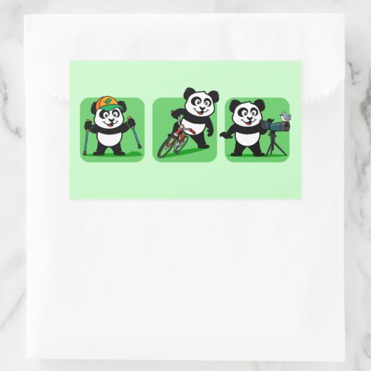 Outdoor Pandas Rechteckiger Aufkleber (Tasche)
