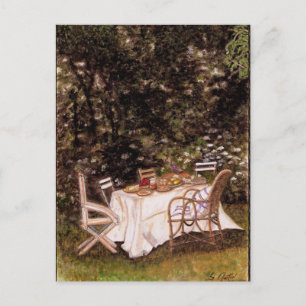 Outdoor Picnic Table und Chairs Impressionist  Postkarte