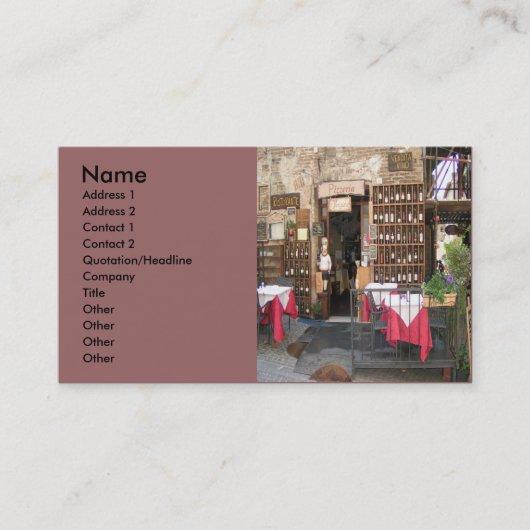 Outdoor Restaurant Business Card Visitenkarte (Vorderseite)