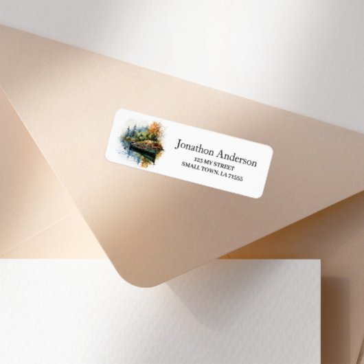 Outdoor River Canoe Address Label