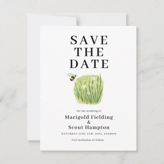 Outdoor Save the Date Card für Whimsical Wedding Einladung (Vorderseite)