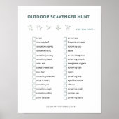 Outdoor Scavenger Jagen Kinder Aktivitäten druckba Poster (Vorne)